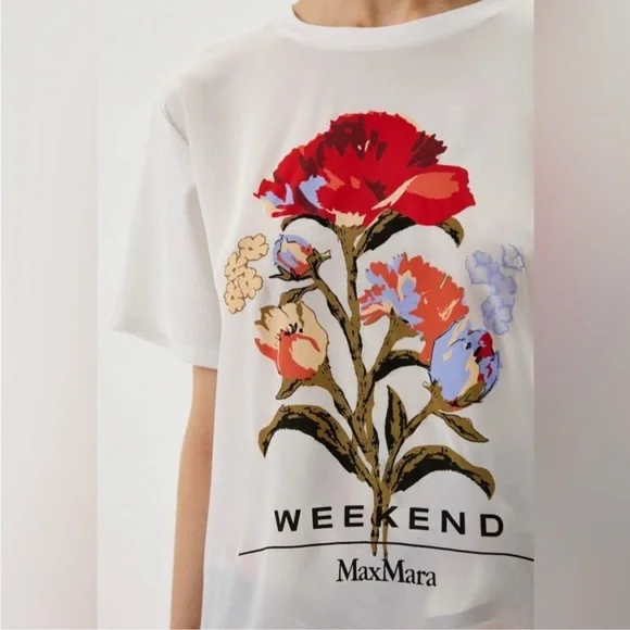“MaxMara - Weekend” White Silk and Cotton Top Size S  EUC - Picture 8 of 8